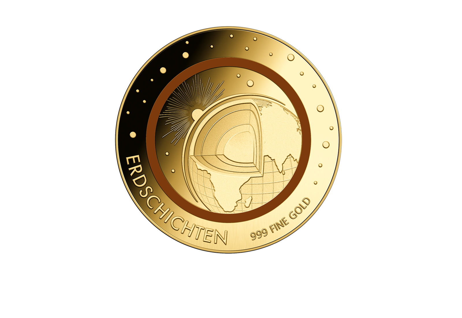 Goldmünze Erdschichten
