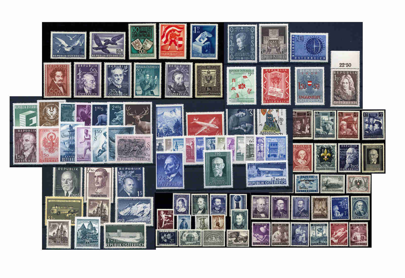 Österreich 1950-1959 gest. Jahrgangspaket MiNr.:948-1072