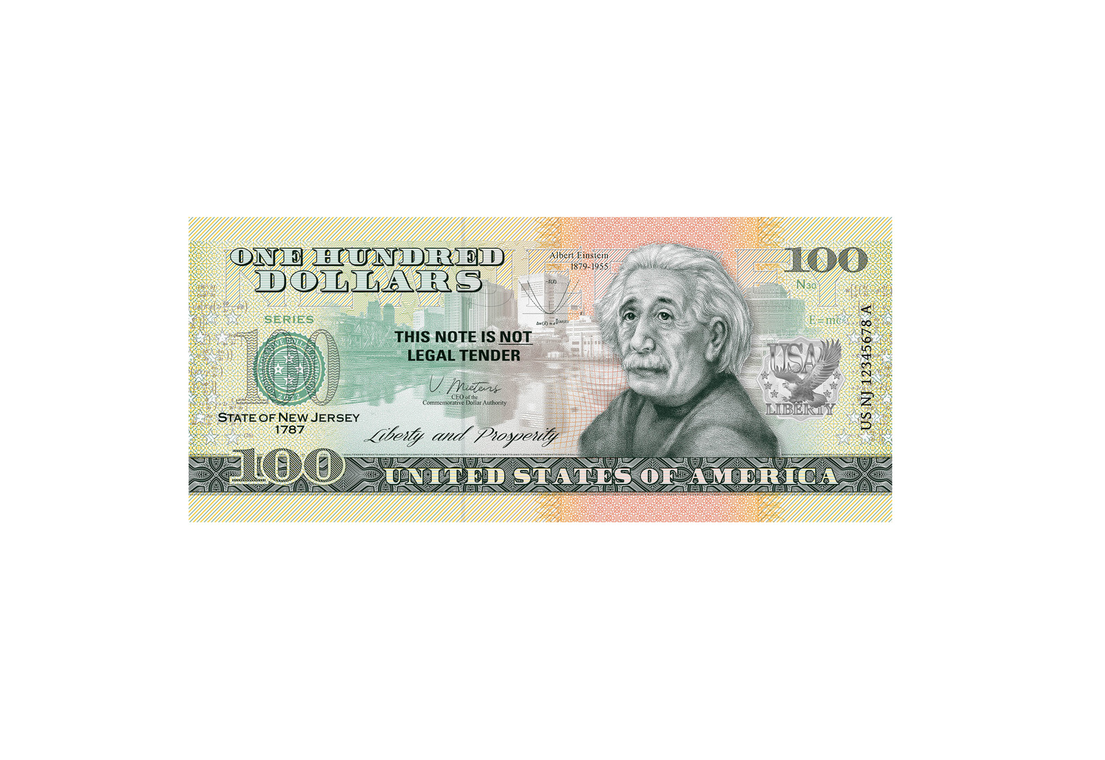 Banknote USA 100 Dollars Albert Einstein 1879-1955
