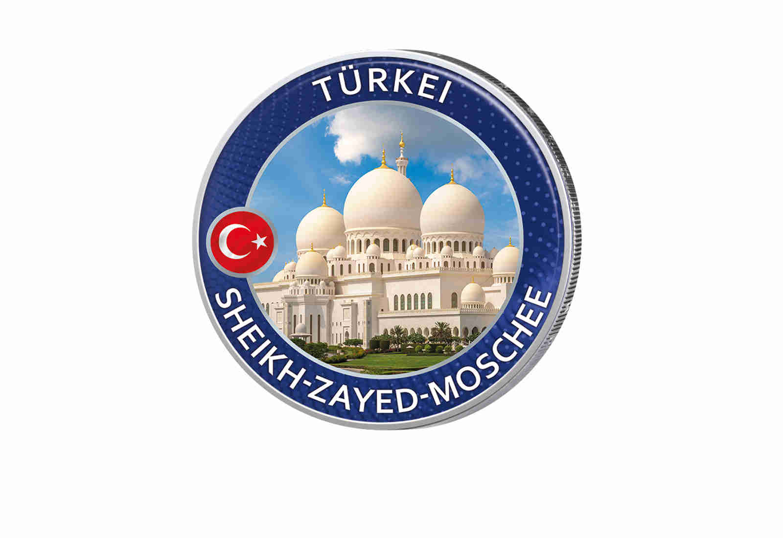 2 Euro mit Farbapplikation Sheikh-Zayed-Moschee - Highlights rund um den Globus