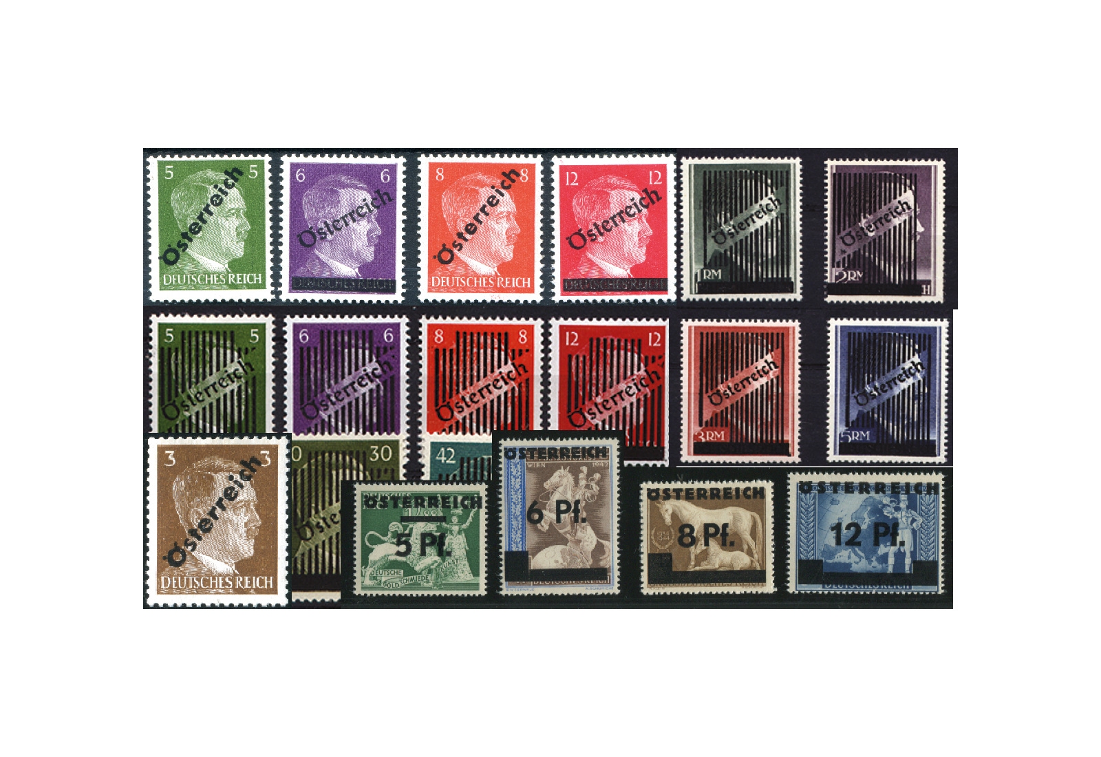 Österreich Michel-Nr. 660-673, IV, VA-VD Wiener Ausgaben 1945 komplett im Set postfrisch