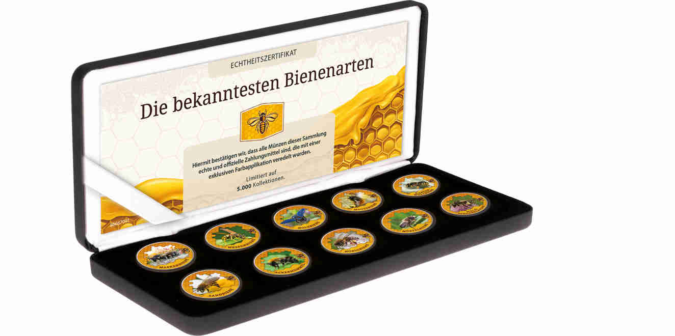 Die bekanntesten Bienenarten 10er Kollektion mit Farbm. im Etui inkl. Zertifikat