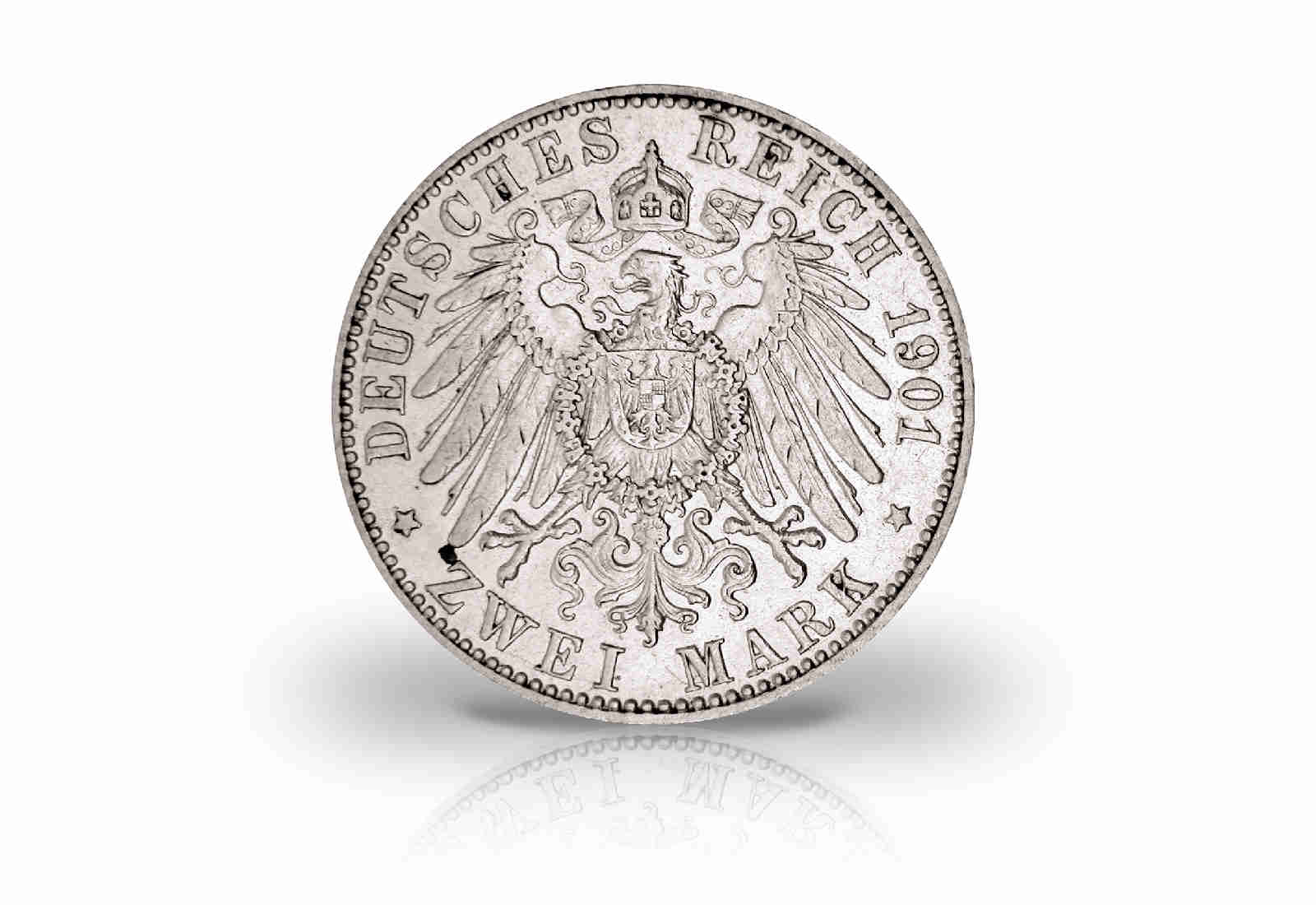2 Mark 1900-1901 Kaiserreich Friedrich August Oldenburg Jaeger-Nr. 94