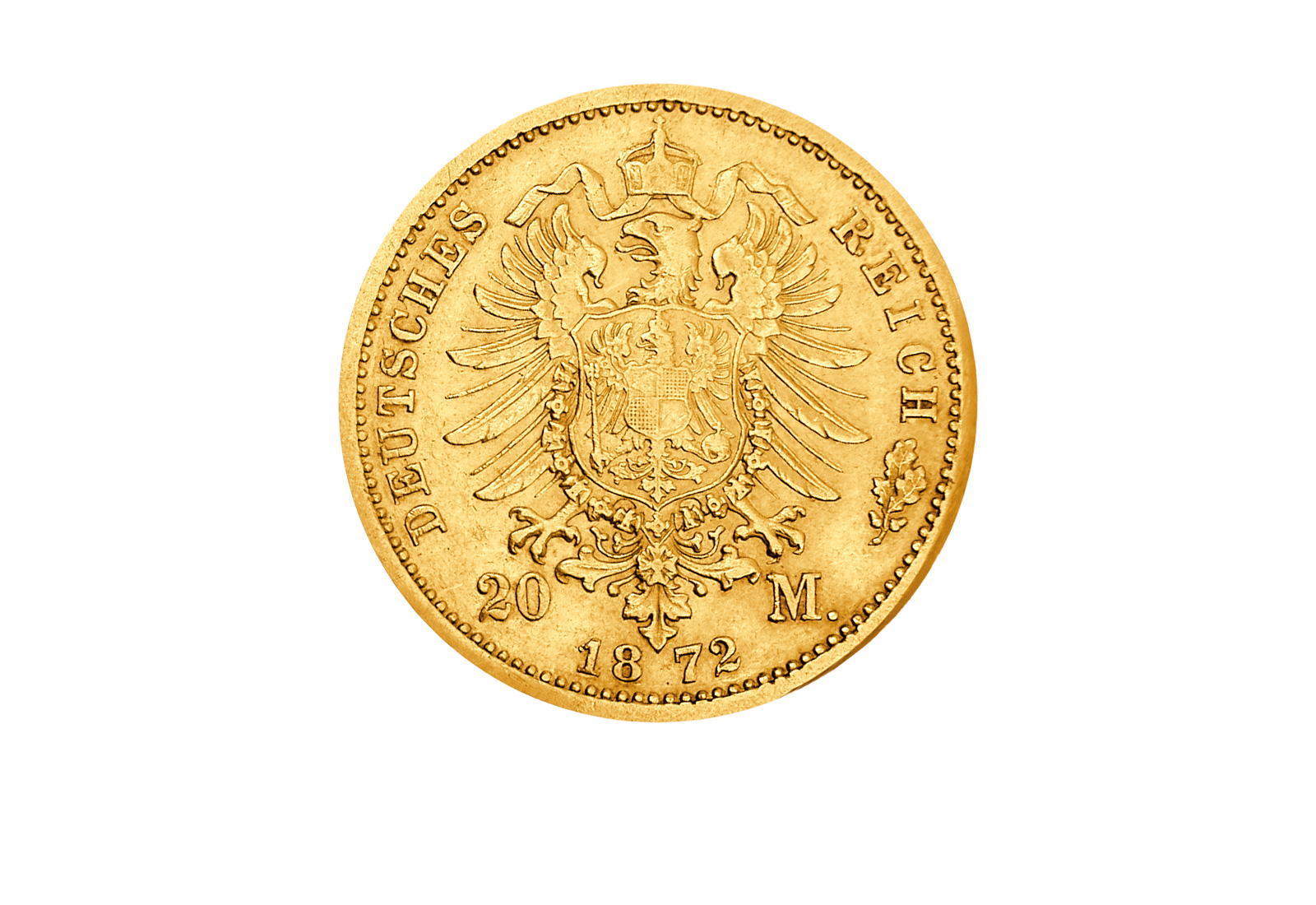 20 Mark 1872-1873 Kaiserreich Karl von Württemberg Jaeger-Nr. 290