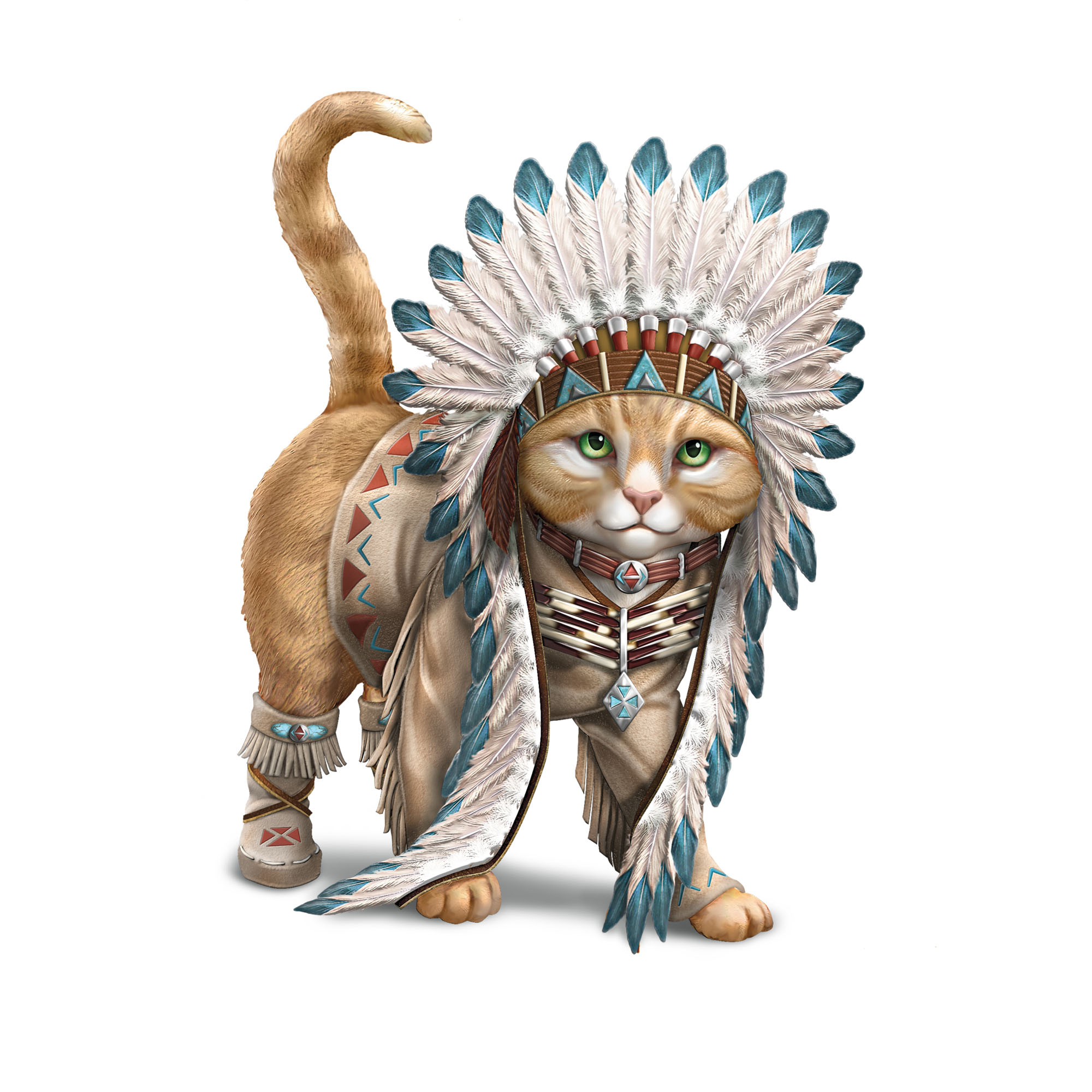 Häuptling Leise Pfote - Katzenfigurine
