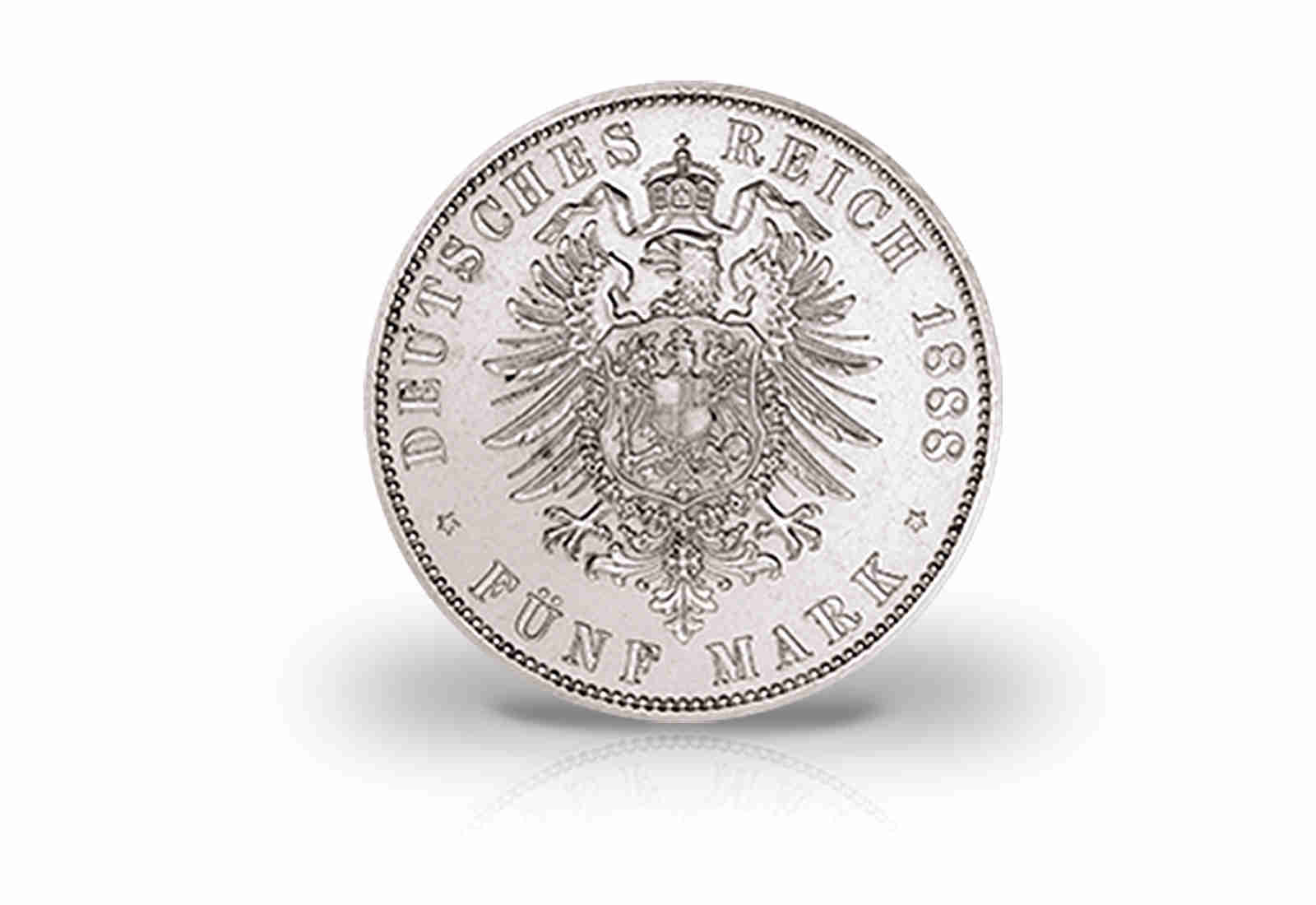5 Mark 1888 Deutsches Kaiserreich Hessen Ludwig IV. Jaeger-Nr. 69