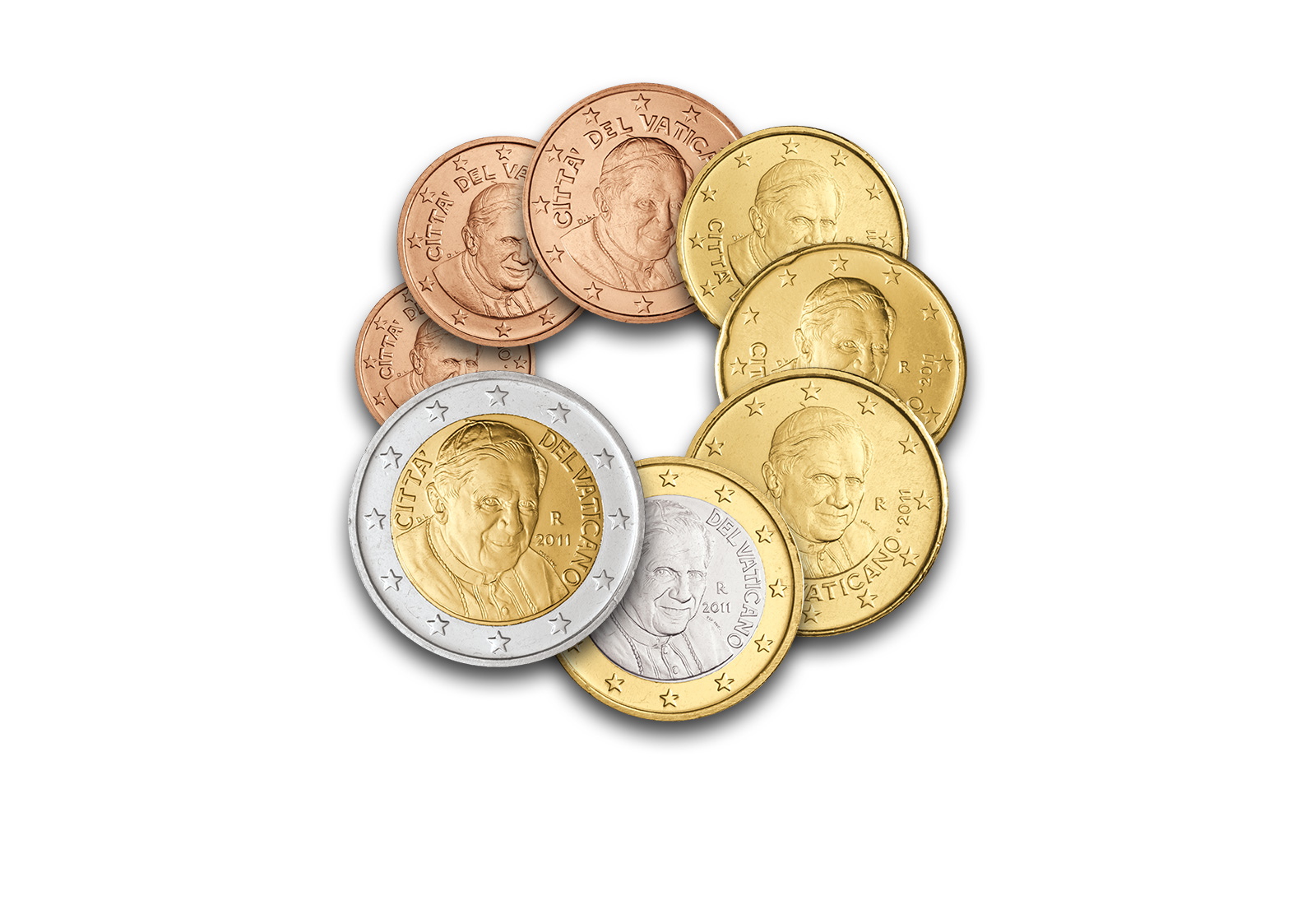 Kursmünzensatz 2011 Vatikan Papst Benedikt XVI. st