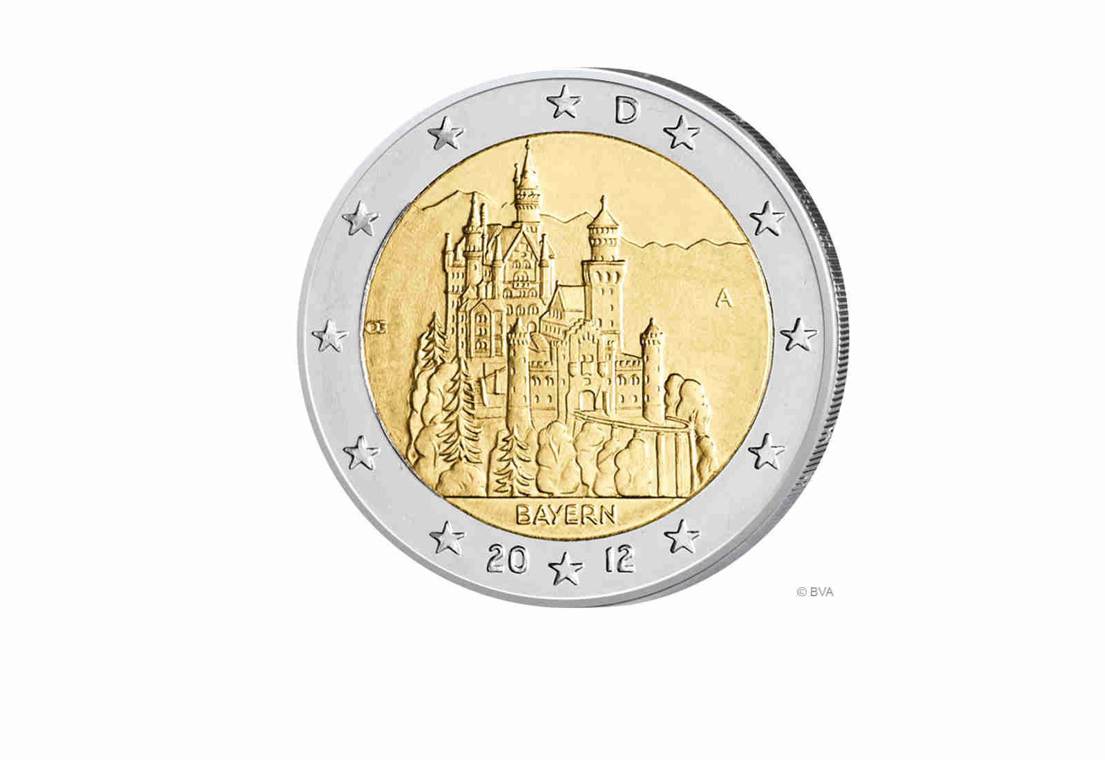 2 Euro 2012 Deutschland Bayern Schloss Neuschwanstein Prägestätte unserer Wahl