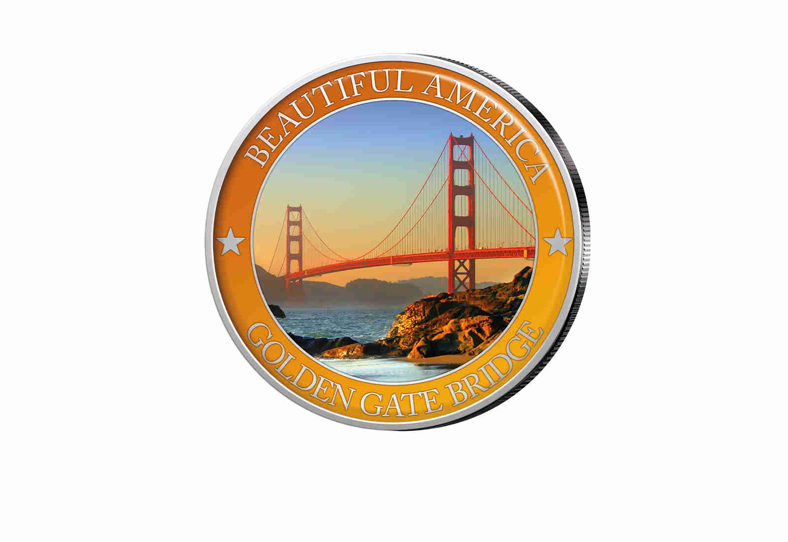 1/2 Dollar USA Golden Gate Bridge - Serie Beautiful America mit Farbapplikation