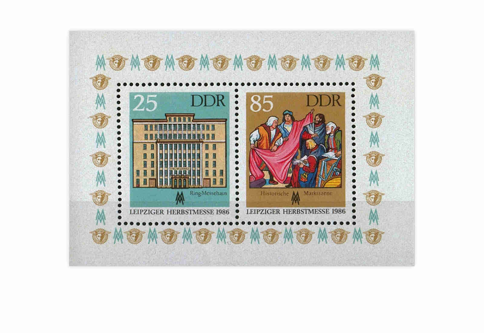 DDR Block 85 Leipziger Herbstmesse 1986 gestempelt