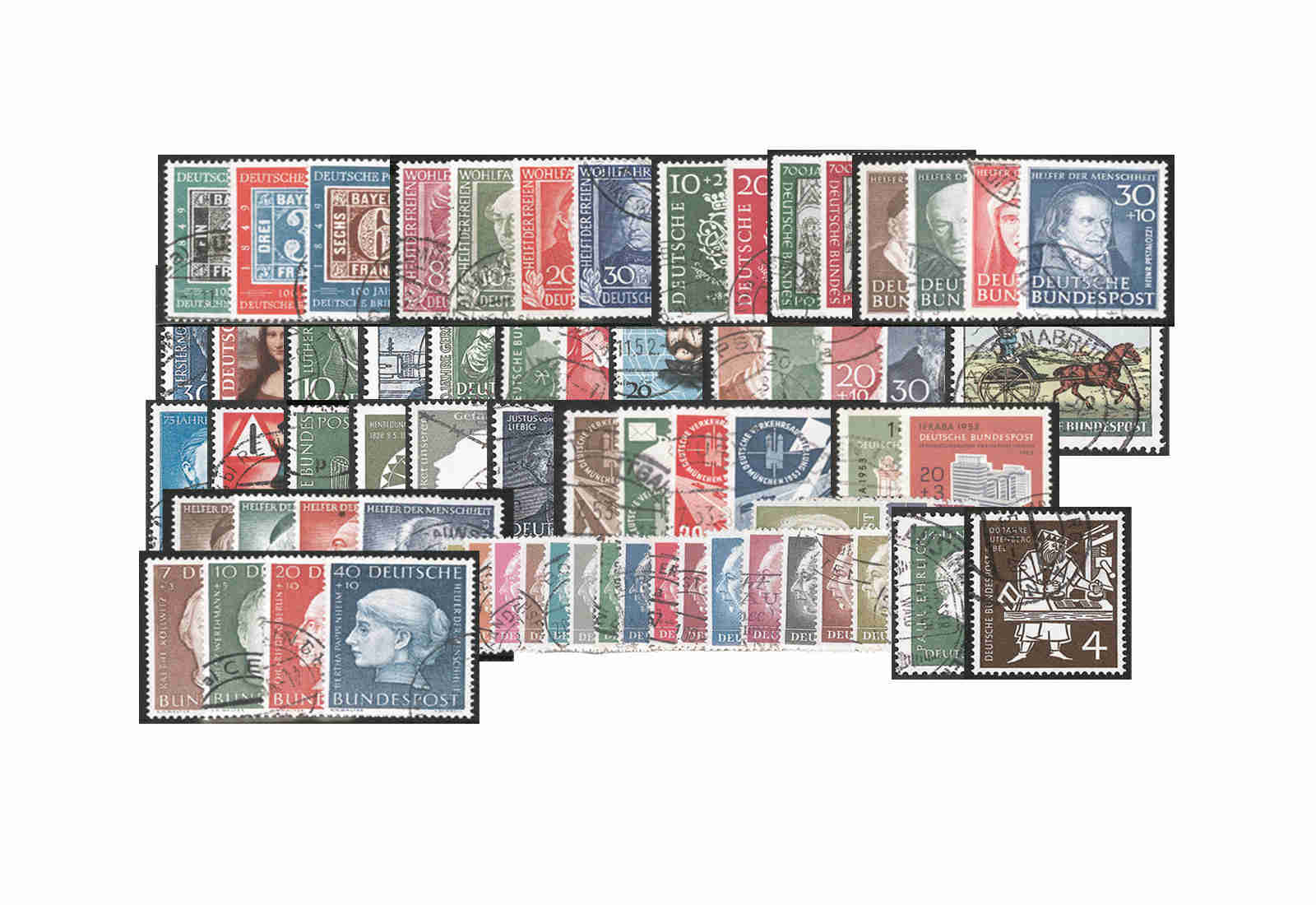 BRD Die seltenen Frühausgaben 1949-1954 gestempelt
