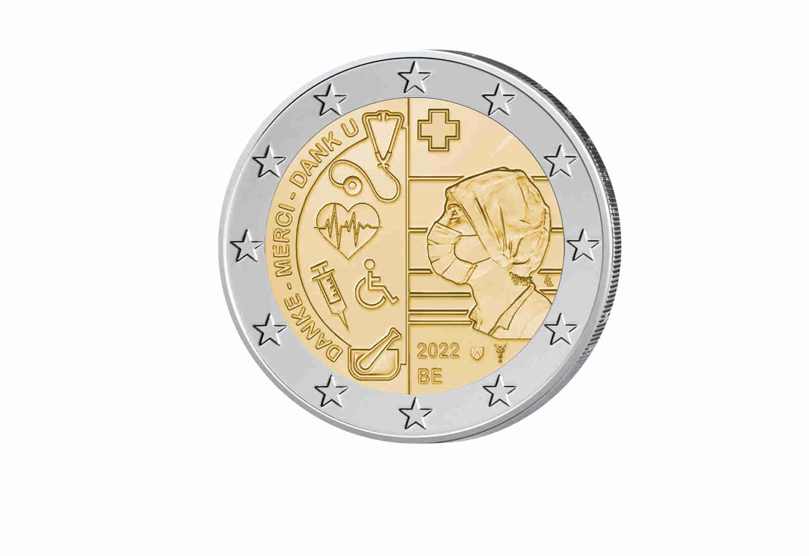 2 Euro 2022 Belgien Pflege in der Coronapandemie st in Coincard