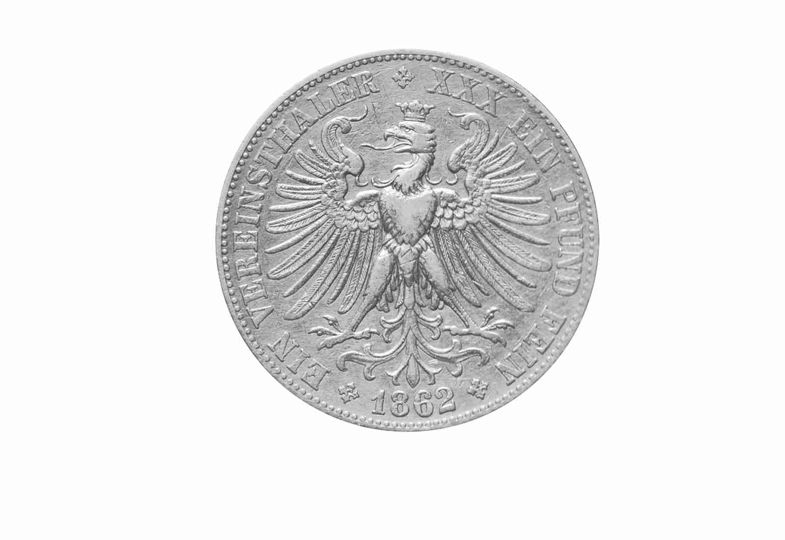 Vereinstaler 1862-1865 Frankfurt Frauenkopf Francofurtia