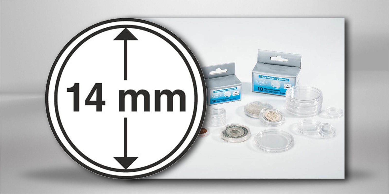 [14 mm] Leuchtturm Münzkapseln im 10er Pack
