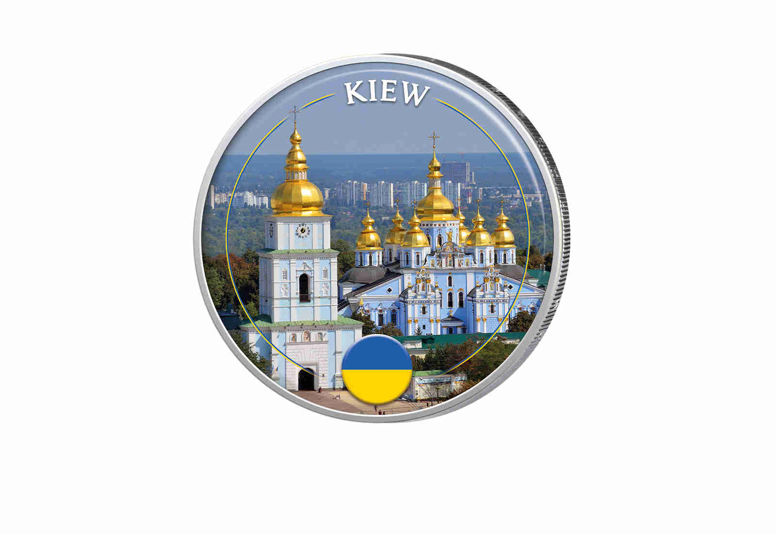 2 Euro mit Farbapplikation Kiew - Ukraine