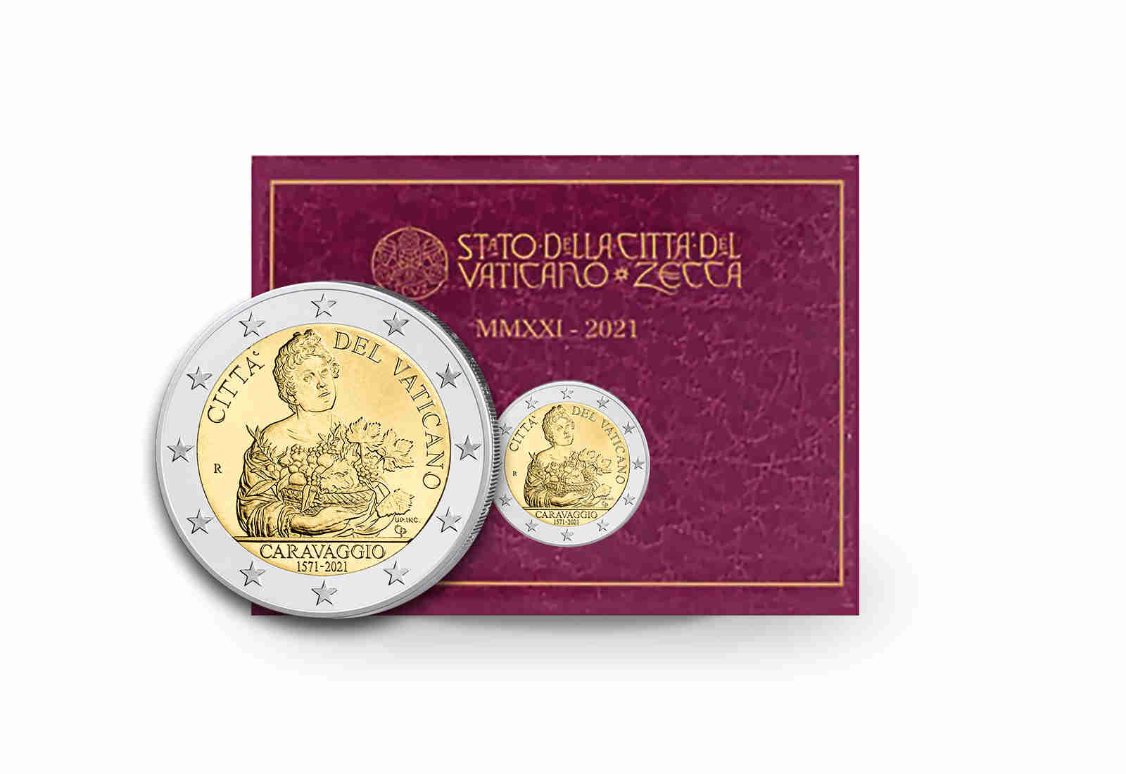 2 Euro 2021 Vatikan 450. Geburtstag von Caravaggio st im Blister