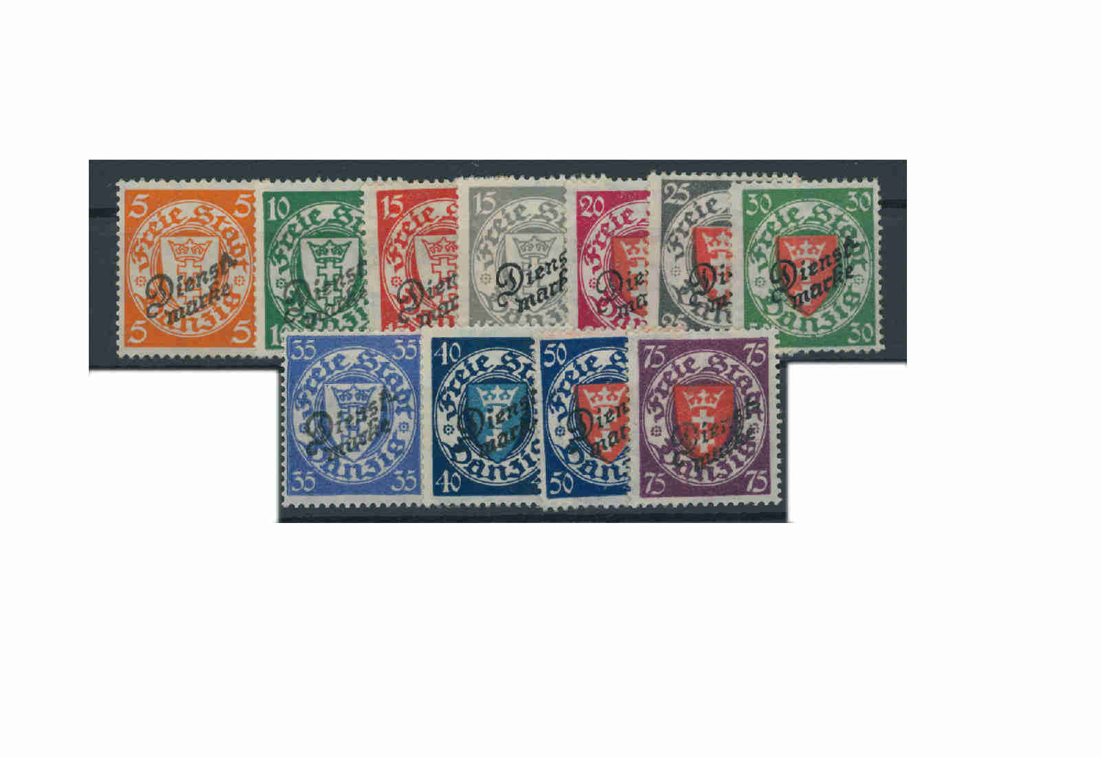Briefmarken Deutsches Reich Dienstmarken Danzig 1924 Michel Nr. D41-51 postfrisch
