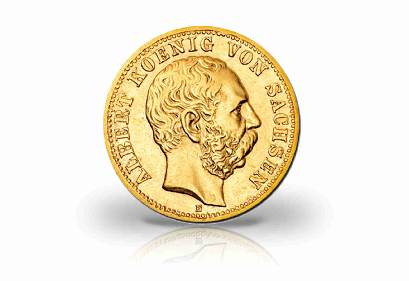 20 Mark Goldmünze 1894-1895 Deutsches Kaiserreich Sachsen König Albert Jaeger-Nr. 264