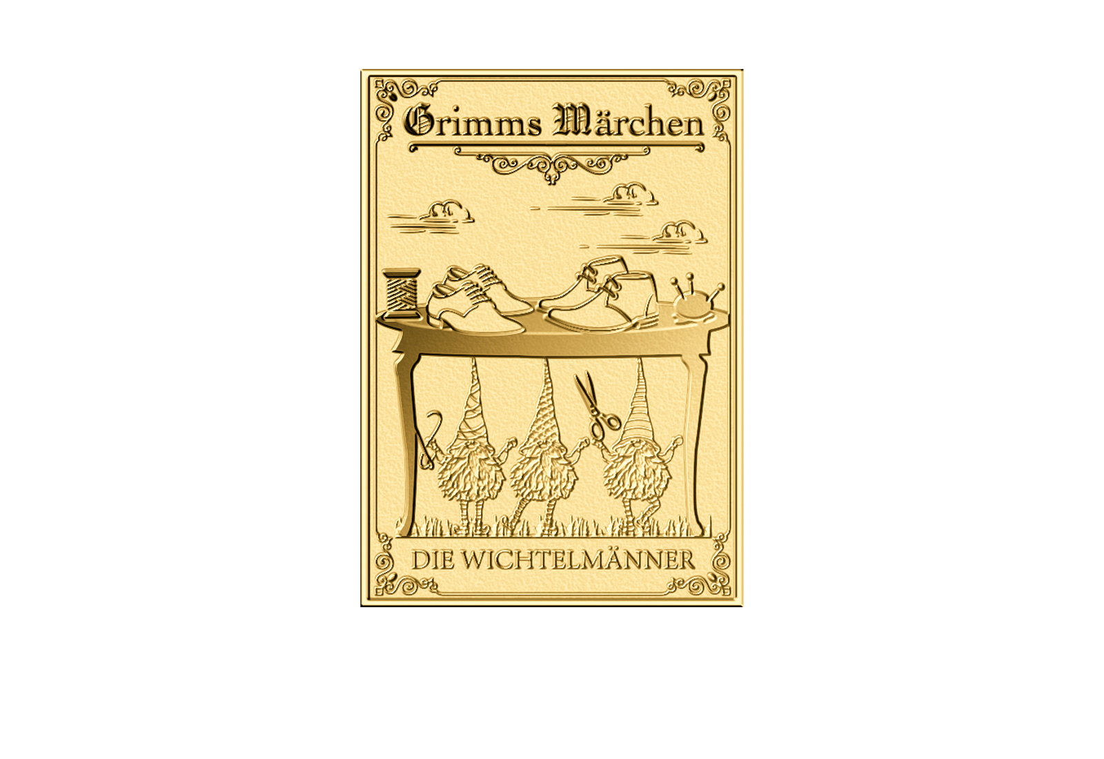 Goldbarren 999/1000 Gold Motiv Die Wichtelmänner