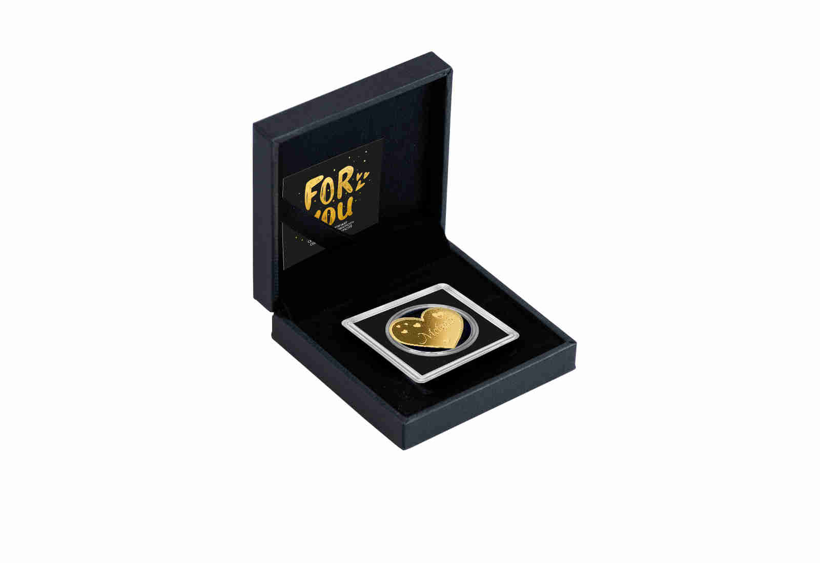 Goldmünze Motiv "Herz Melanie" 999/1000 Gold im Geschenketui