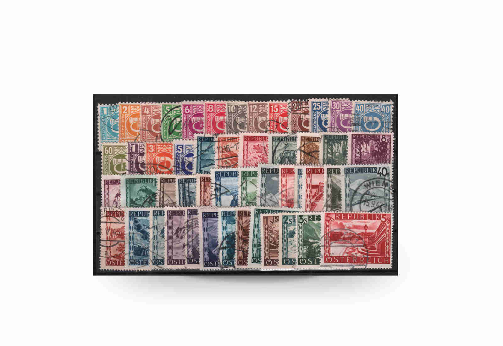 Österreich Mi.Nr. 738/770 Jahrgang 1945 gestempelt