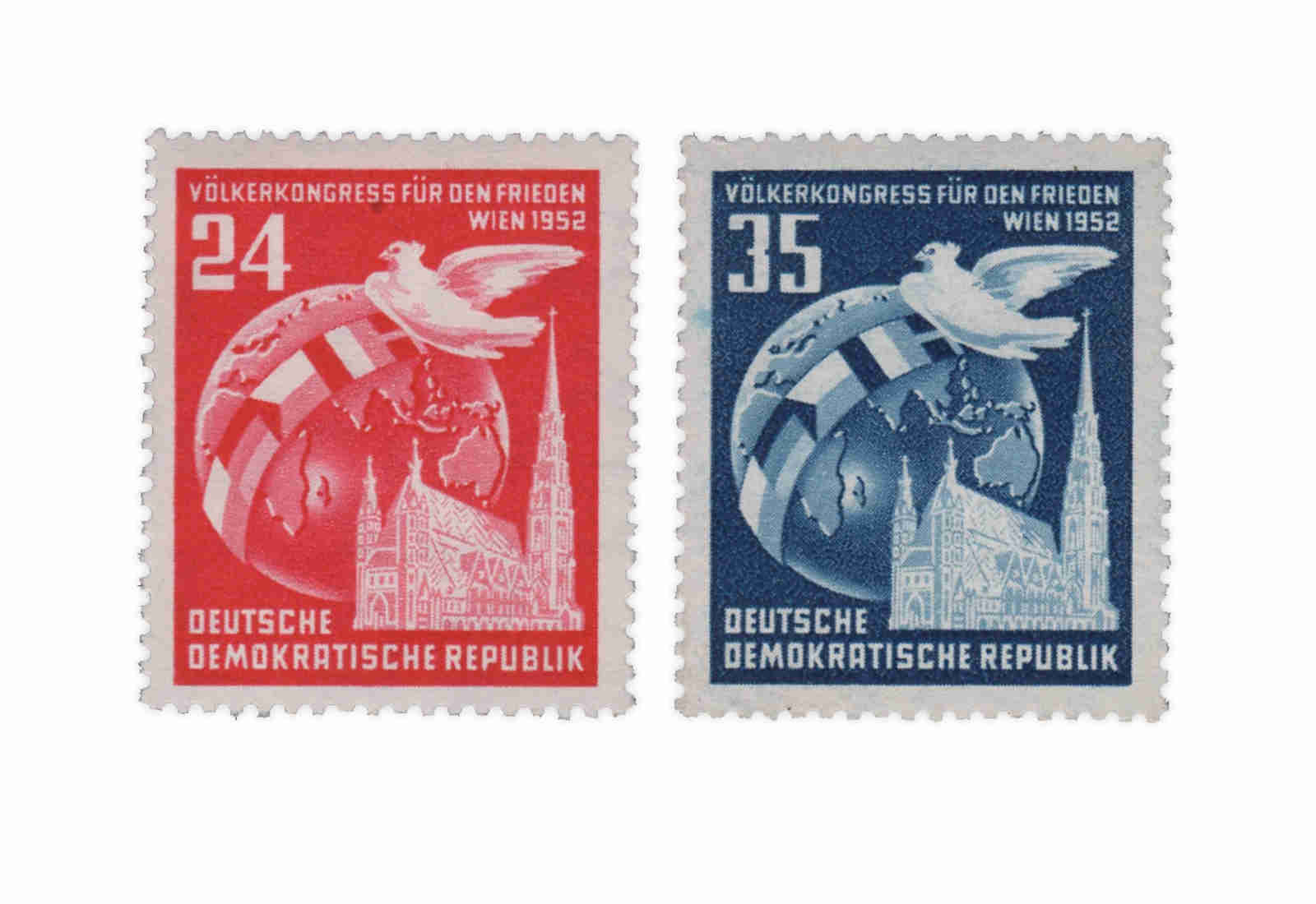 Briefmarken DDR Völkerkongress für den Frieden 1952 Michel-Nr. 320-321 postfrisch