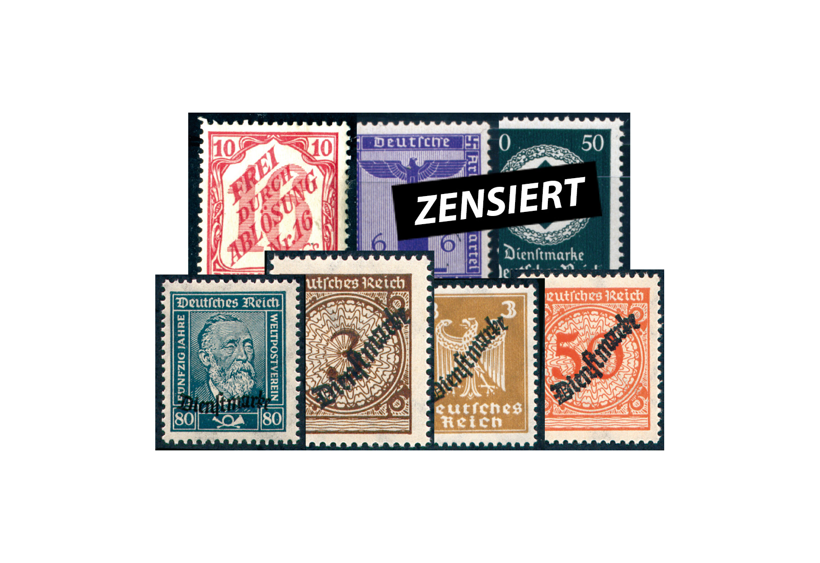 Deutsches Reich 50 verschiedene Dienstmarken 1903-1944 postfrisch/ mit Falz/ gestempelt
