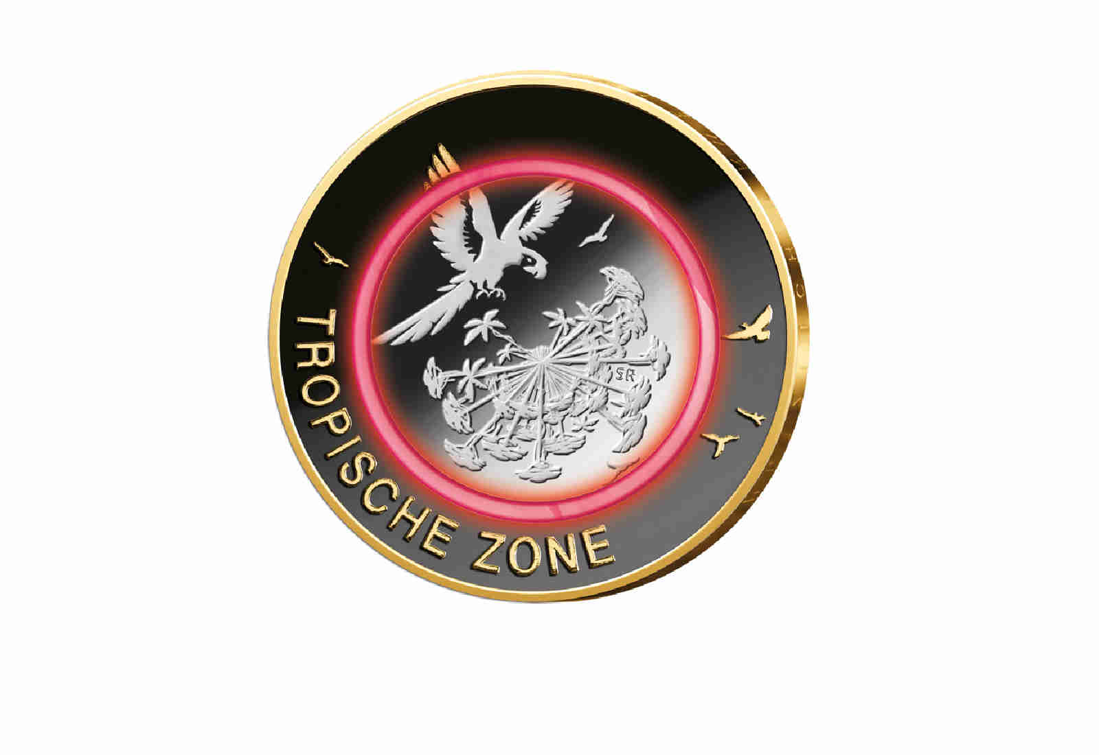 5 Euro 2017 Deutschland Tropische Zone mit Rhodium und 24 Karat Goldauflage Prägestätte D
