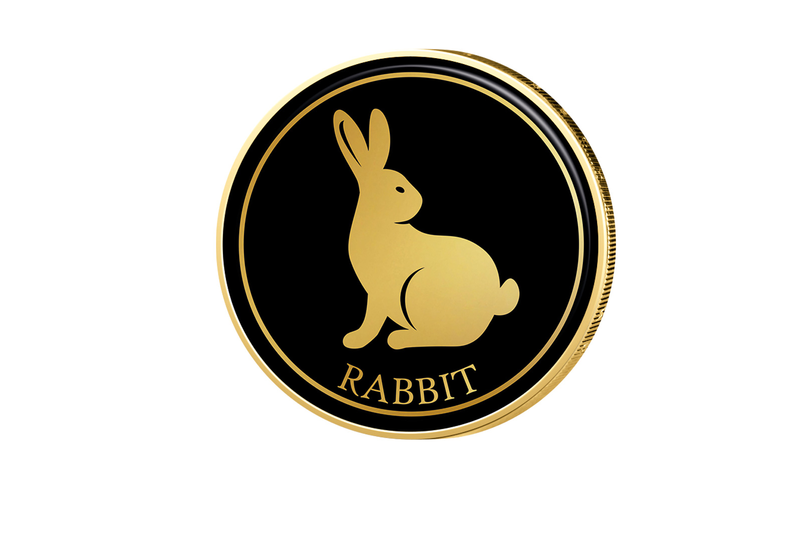 2 Euro vergoldet Chinesisches Tierkreiszeichen Hase Farbmotiv