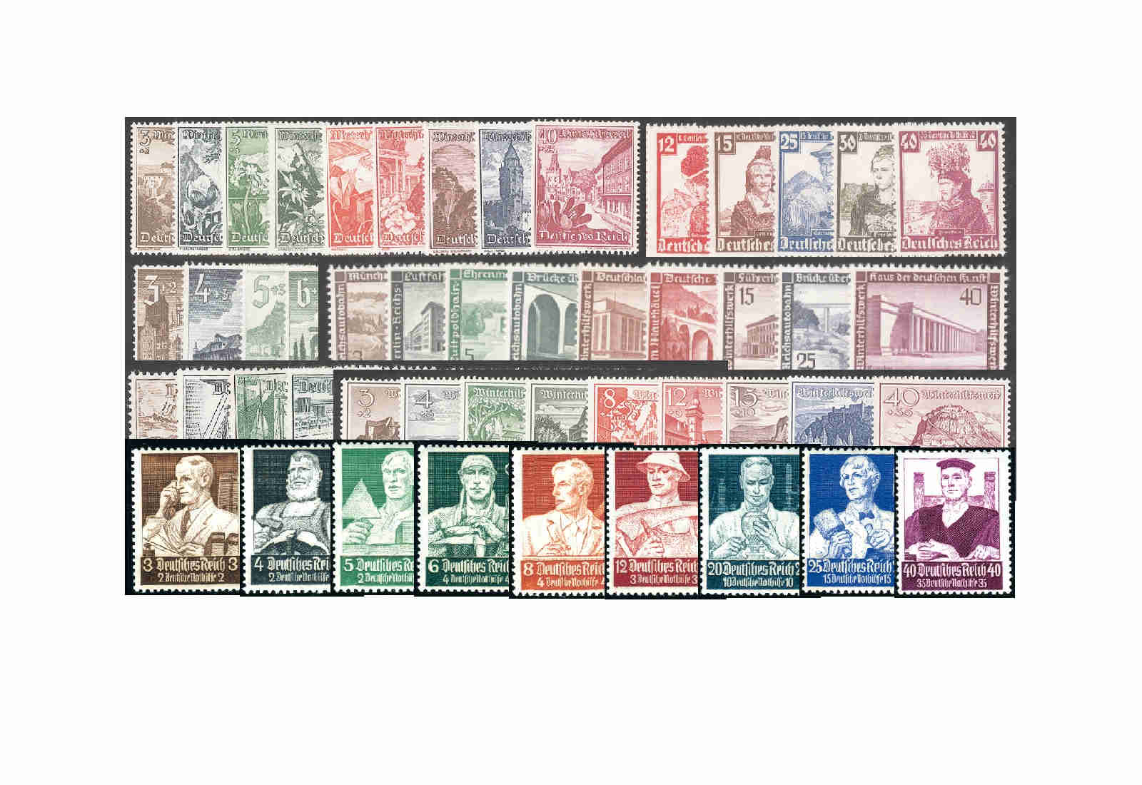 DR Nothilfe& WHW 1934-40 postfrisch im SET