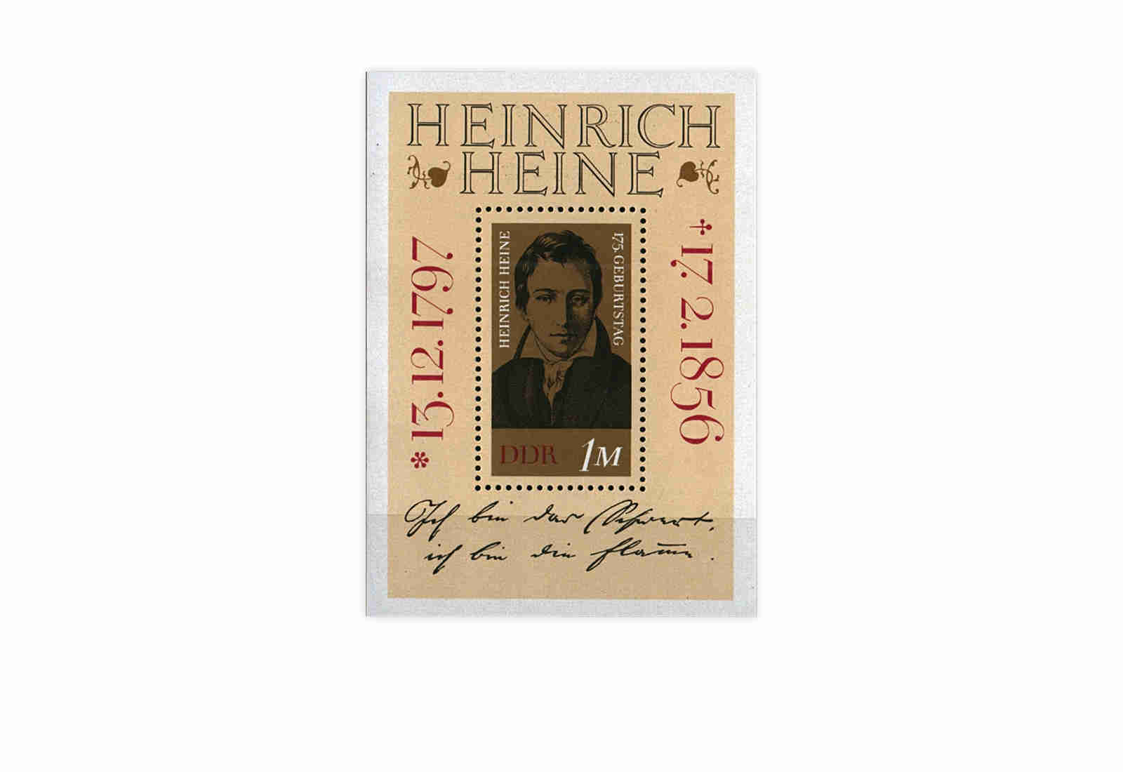 DDR Block 37 175. Geburtstag Heinrich Heine gestempelt