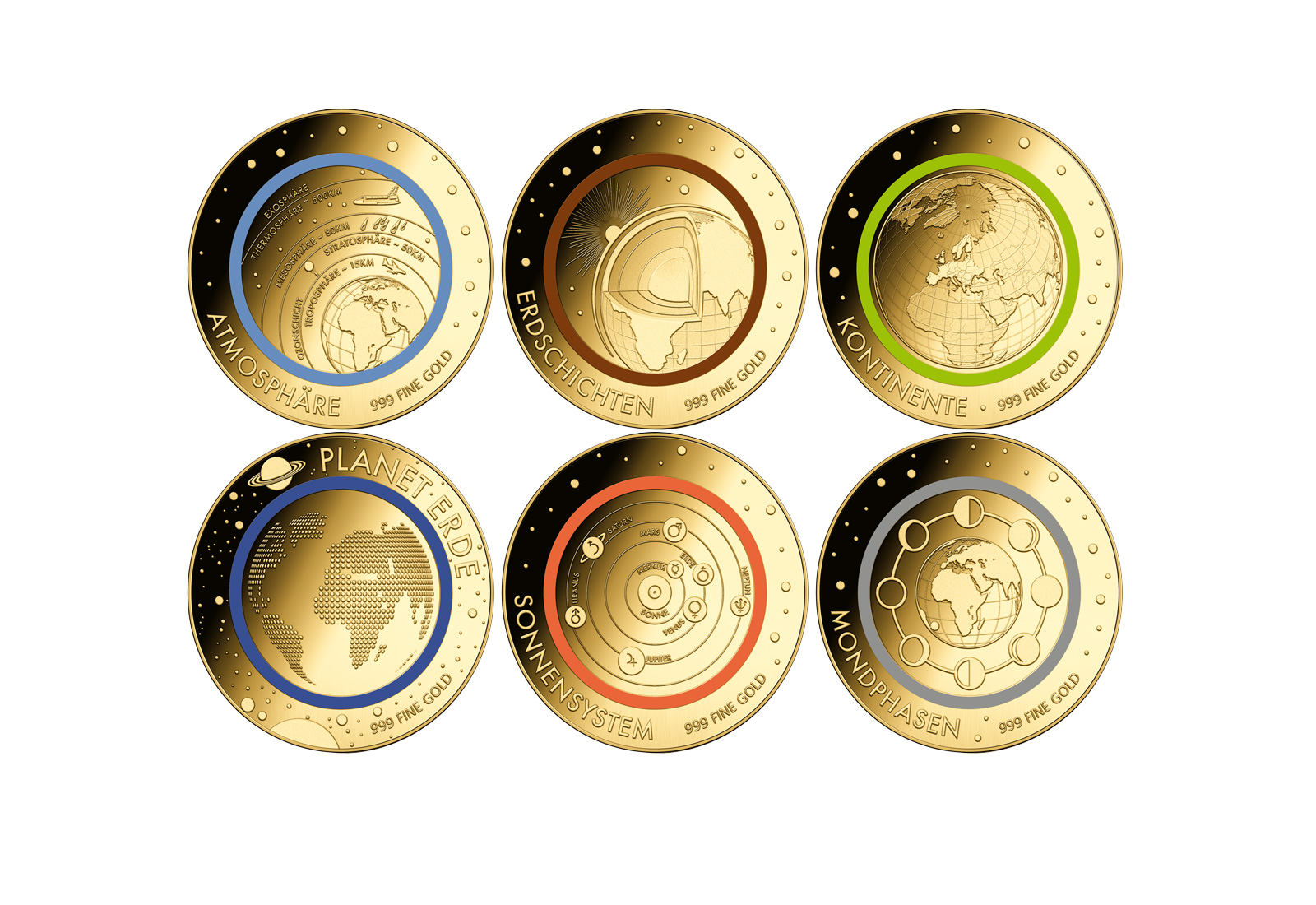 Goldmünzen-Kollektion zur Edition "Unsere Erde und ihre Klimazonen"