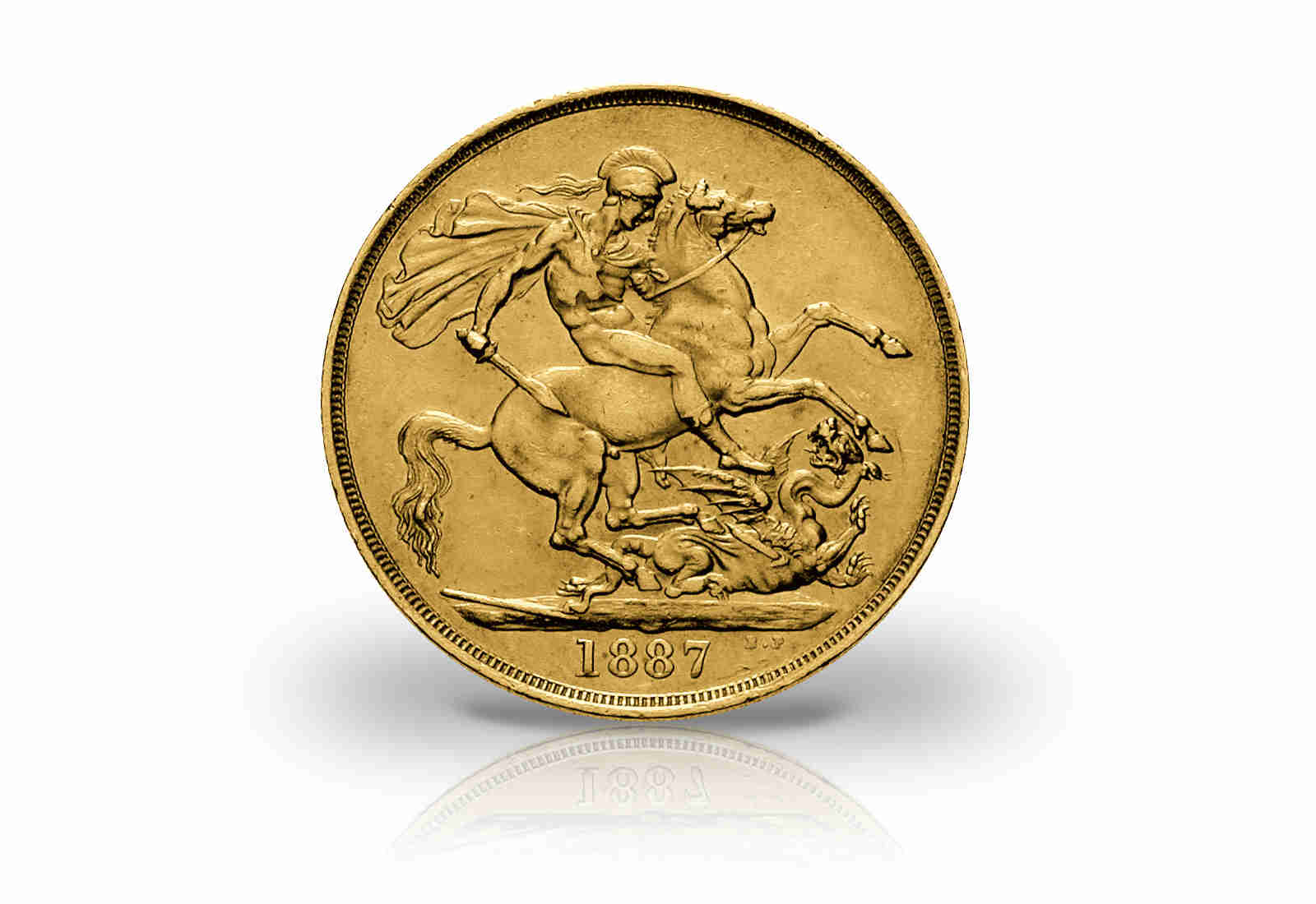 1 Sovereign Goldmünze 1887-1892 Großbritannien Victoria mit Krone