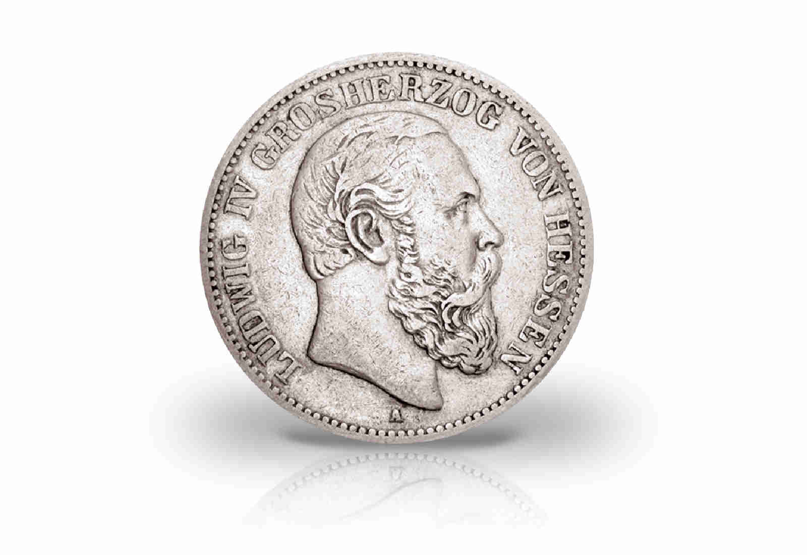 5 Mark 1891 Deutsches Kaiserreich Hessen Ludwig IV. Jaeger-Nr. 71