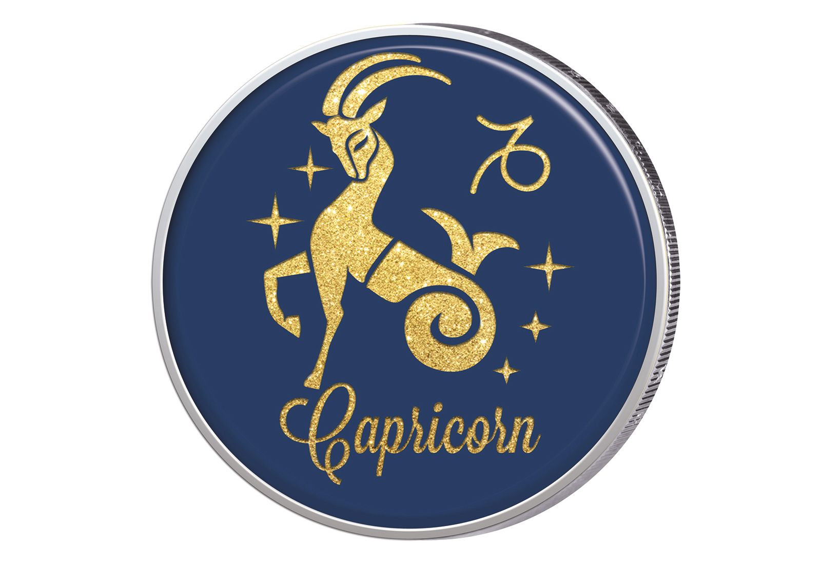 2 Euro mit Farbapplikation Sternzeichen Steinbock