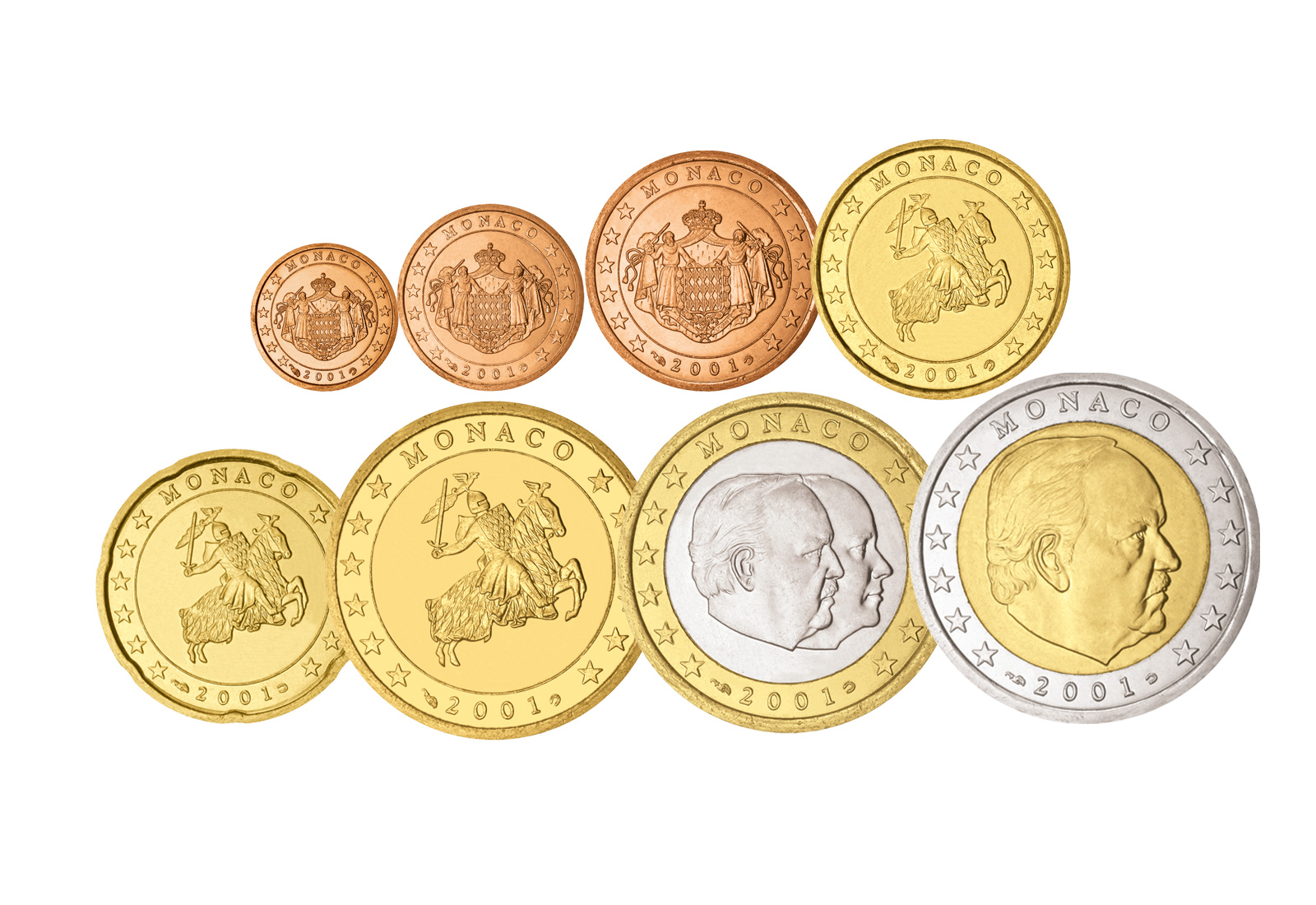 Kursmünzensatz 2001 Monaco st