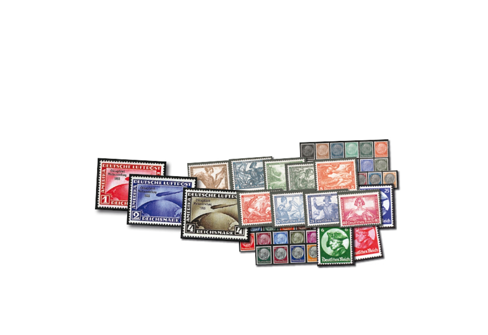 Briefmarken Deutsches Reich Jahrgang 1933 Mi.Nr. 479/528 ohne Block 2 gestempelt 46 Marken