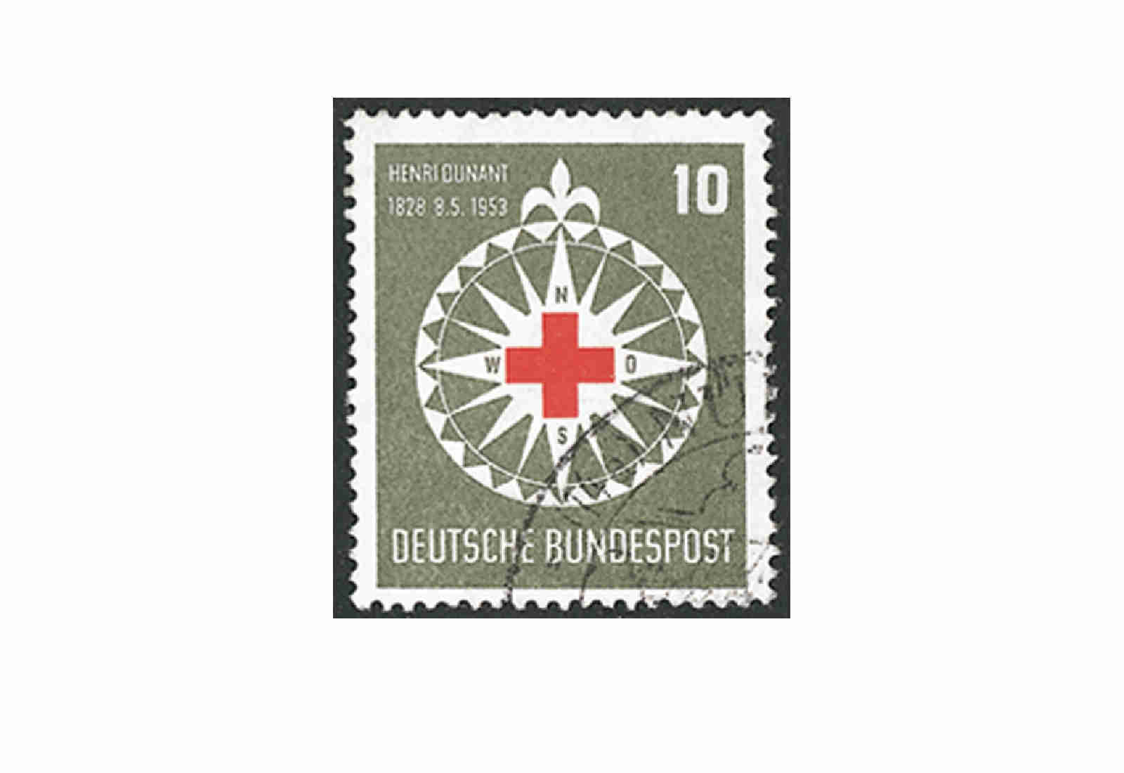 Briefmarke BRD Henri Dunant 1953 Michel-Nr. 164 gestempelt