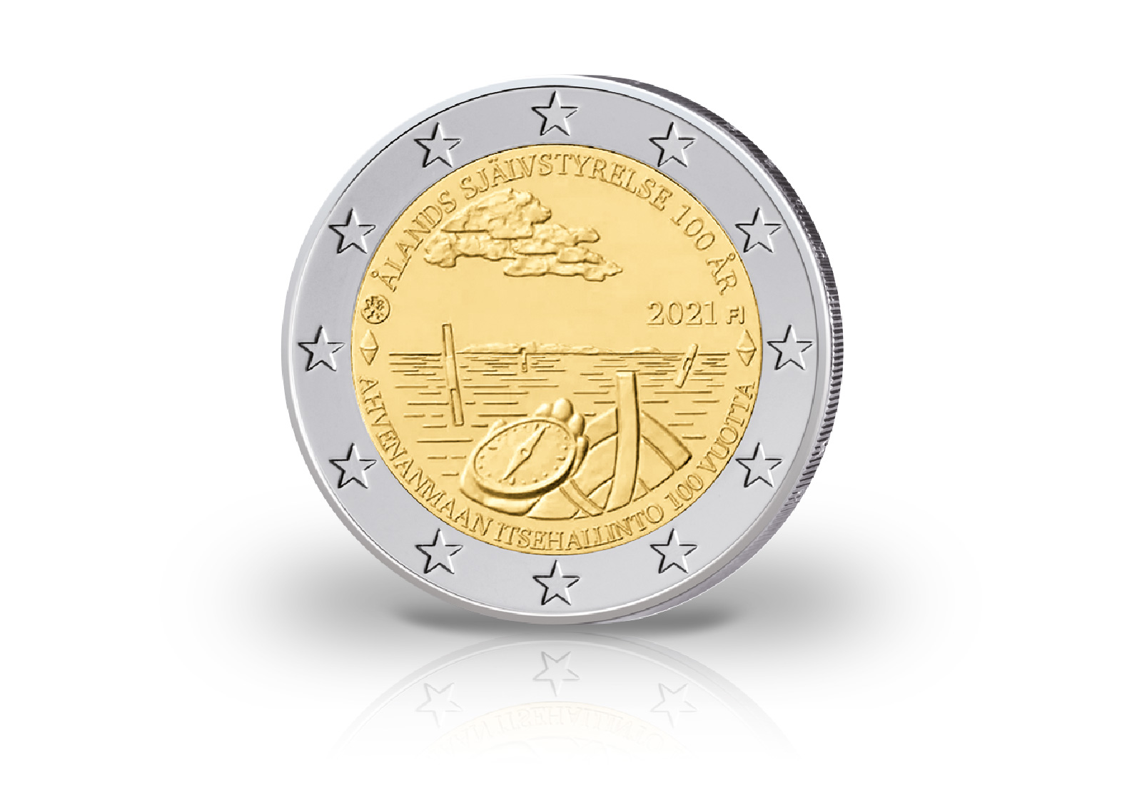 2 Euro 2021 Finnland 100 Jahre Selbstverwaltung der Alandinseln