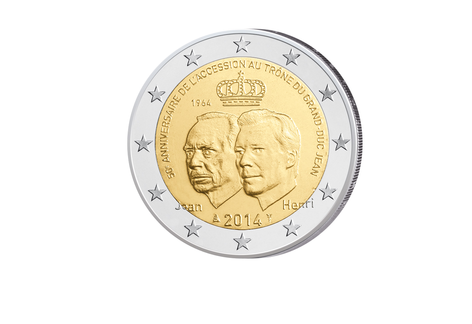 2 Euro 2014 Luxemburg 50. Jahrestag der Thronbesteigung von Großherzog Jean