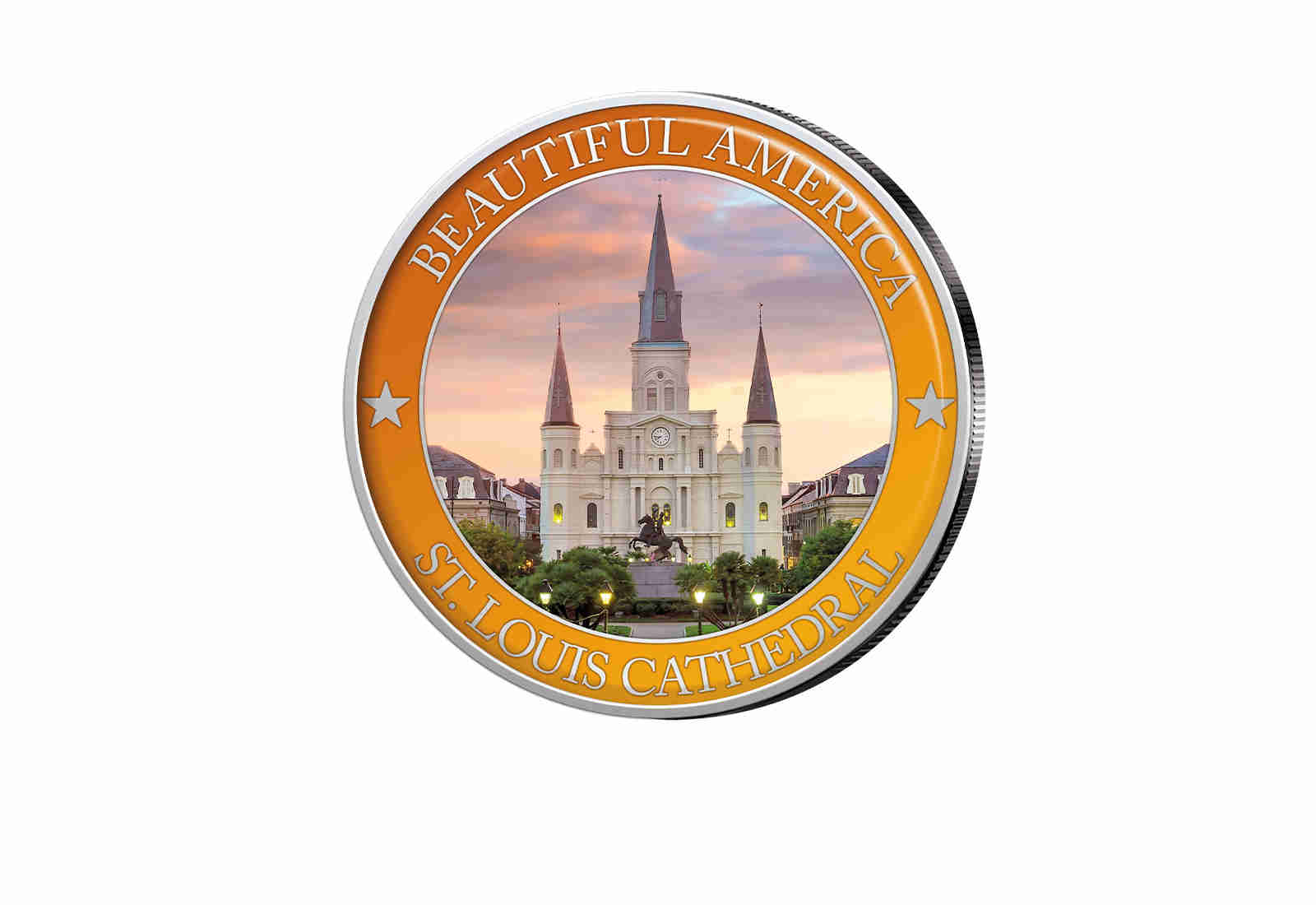 1/2 Dollar USA St. Louis Cathedral - Serie Beautiful America mit Farbapplikation