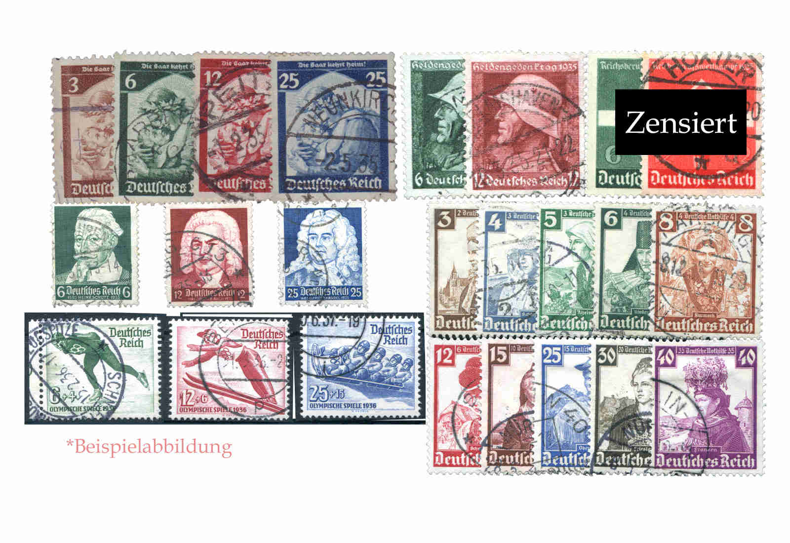 DR Jahrgang 1935 gest. MiNr 565-602 ohne Bl.3