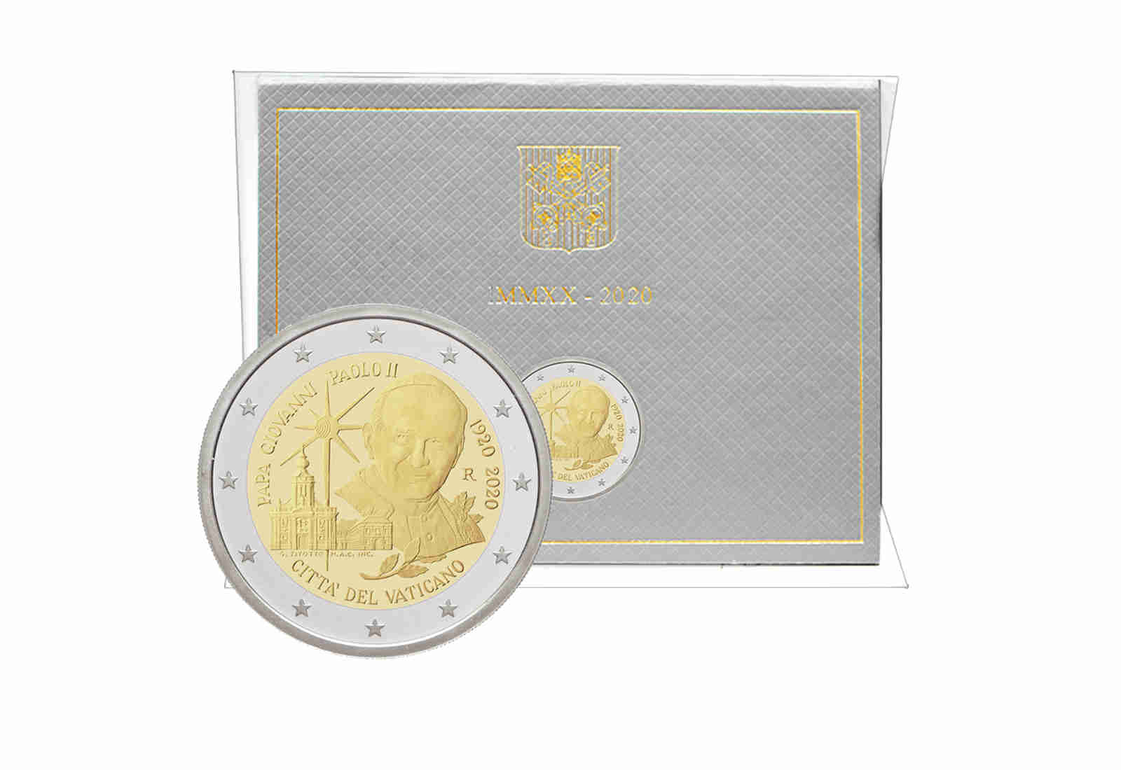 2 Euro 2020 Vatikan 100. Geburtstag Papst Johannes Paul II. st im Blister