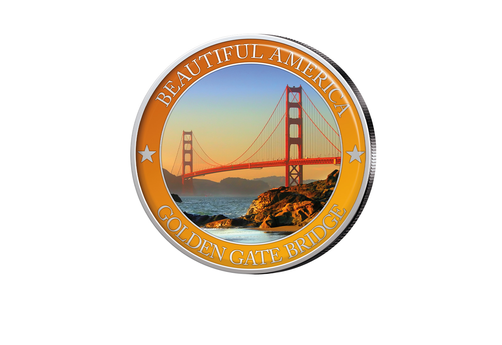 1/2 Dollar USA Golden Gate Bridge - Serie Beautiful America mit Farbapplikation
