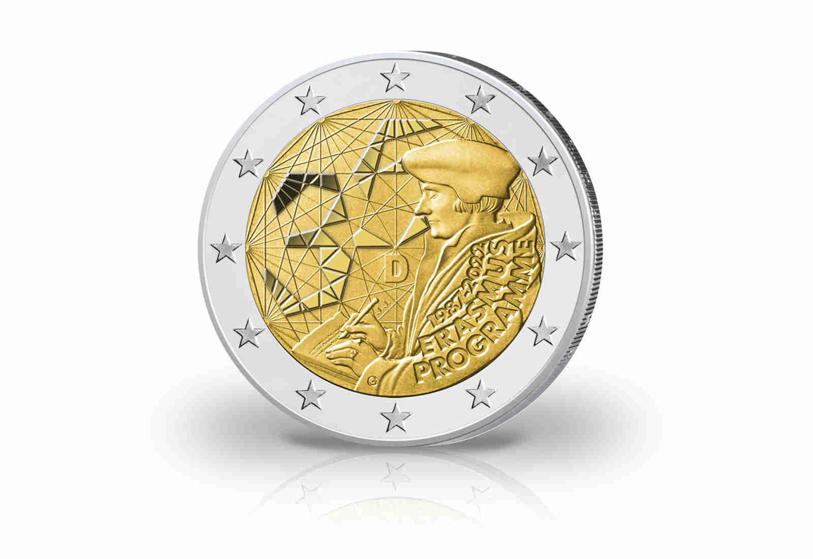 2 Euro Deutschland 2022 35 Jahre Erasmus-Programm st Prägestätte A-J im Blister