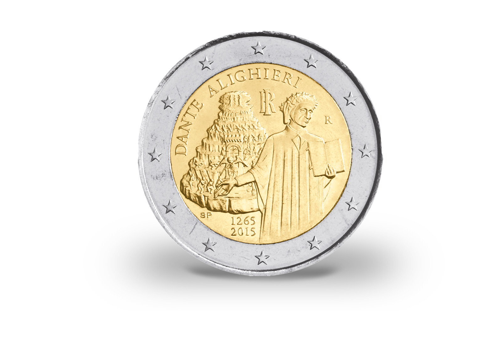 2 Euro 2015 Italien Gedenkmünze Dante Alighieri bfr.