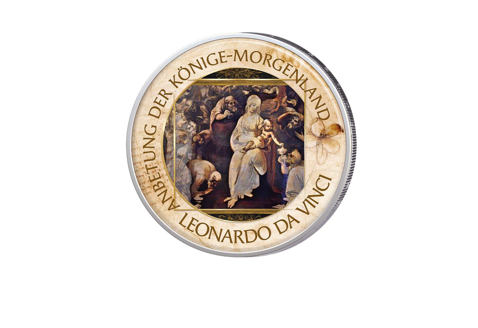 2 Euro mit Farbapplikation Anbetung der Könige Serie Kunst I