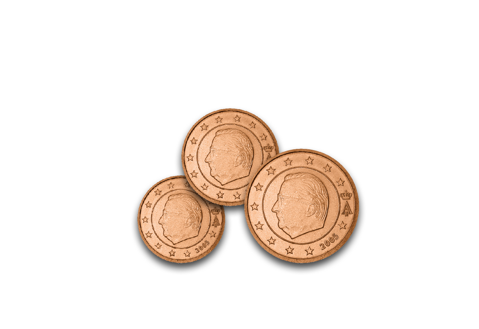 1, 2, 5 Cent Belgien bfr.