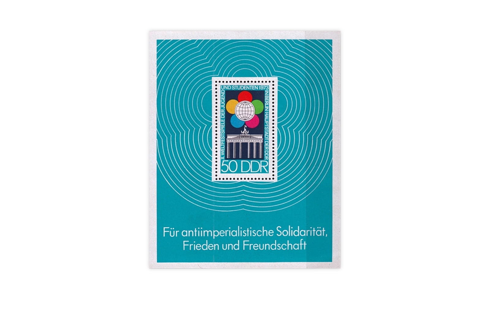 DDR Block 38 Weltfestspiele der Jugend und Studenten gestempelt