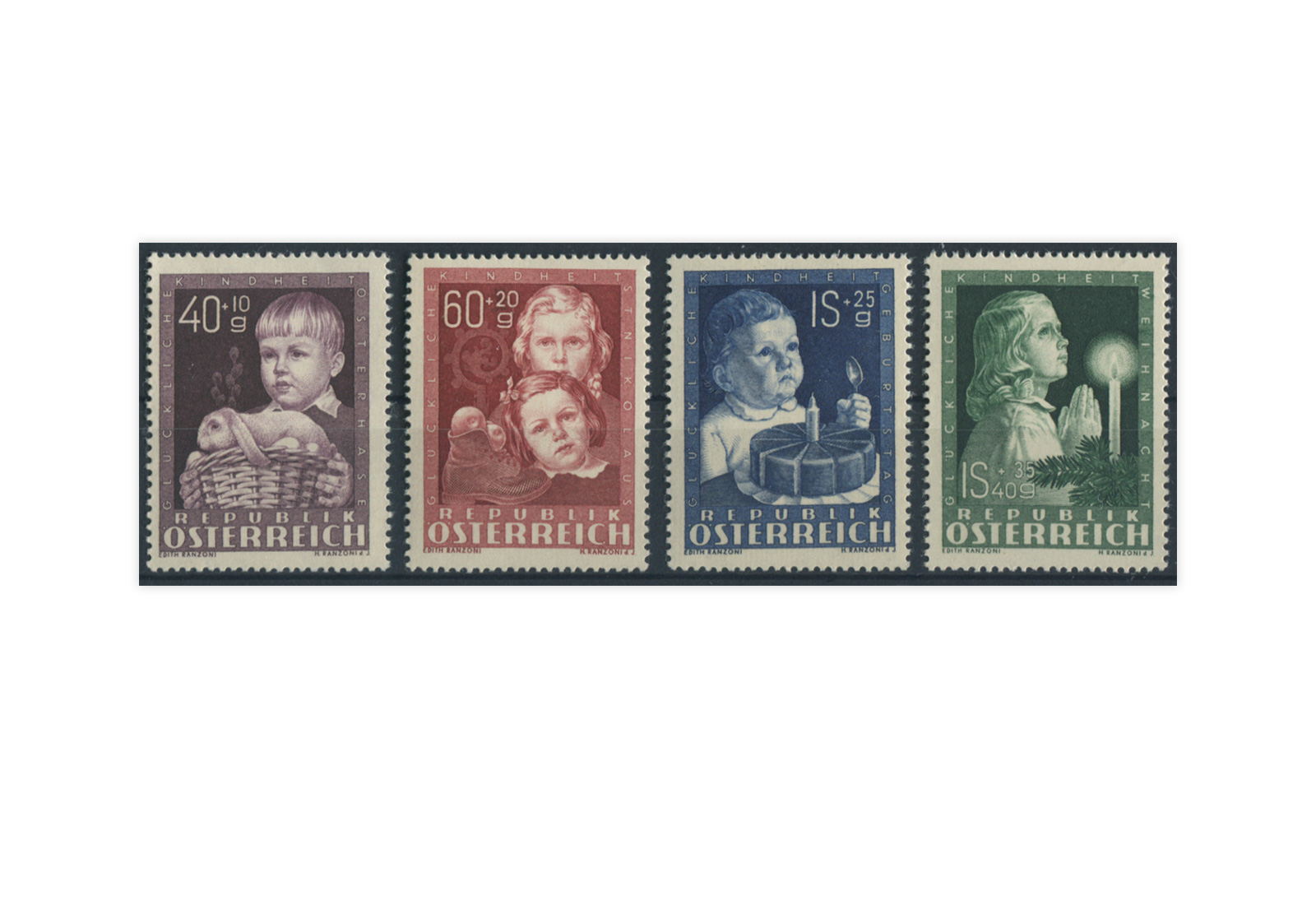 Briefmarken Österreich 1949 Michel Nr. 929/32 Kinderfürsorge postfrisch OR